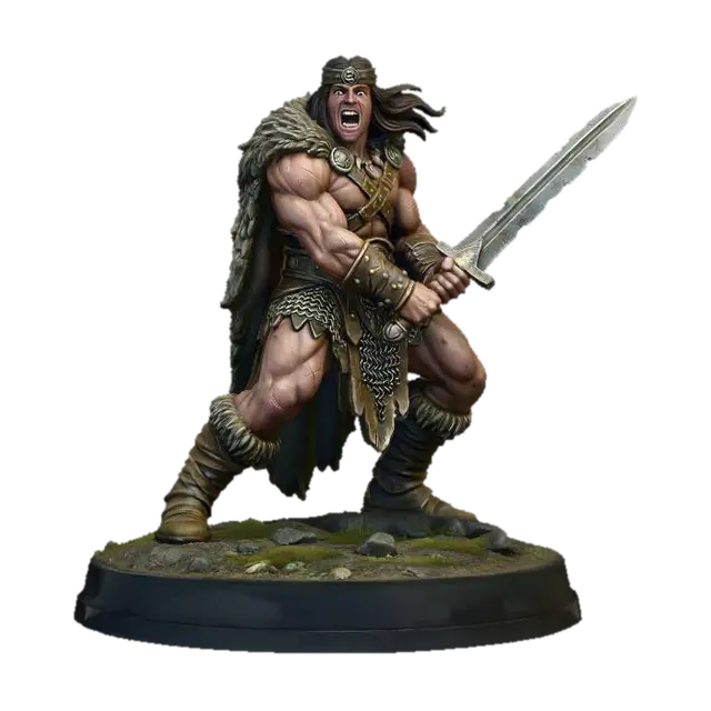 Berserker Warlord - Miniatures 3D model, vytvořený pomocí AI