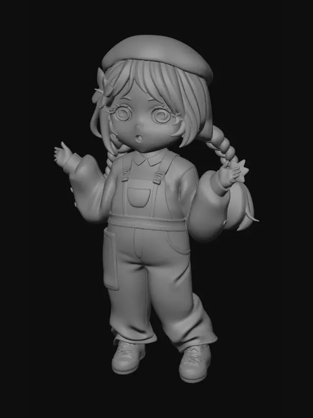 3D model for Cozy Farmgirl in Overalls
