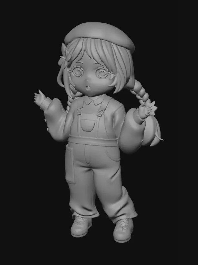 3D model for Cozy Farmgirl in Overalls