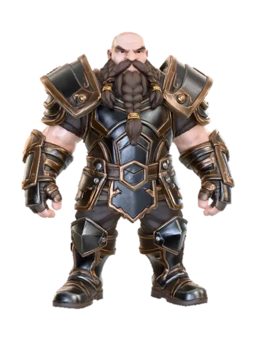 Warrior Dwarf - Fantastical 3D model, vytvořený pomocí AI