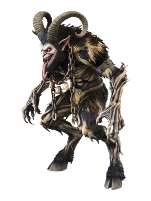 A krampus scary 3D model, vytvořený pomocí AI
