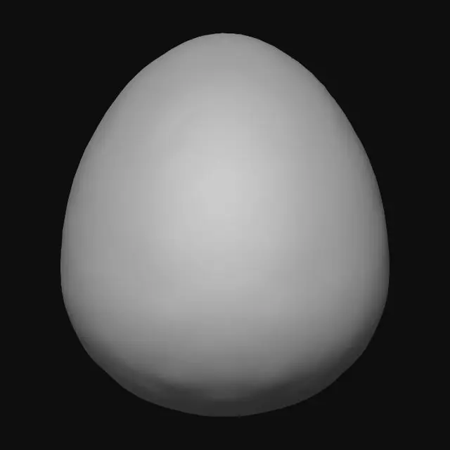3D model for cave egg, darkish yellow - green in color, dotted with a lot of dark spots