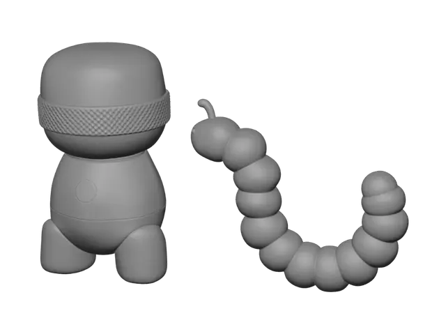 3D model for Flexible Kinetic Body Robot with Worm Tail