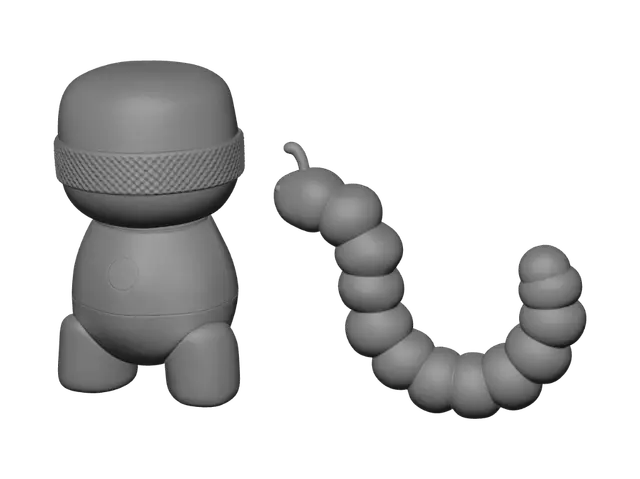 3D model for Flexible Kinetic Body Robot with Worm Tail