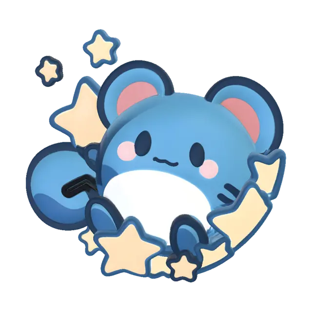 Starry Orbit Mouse 3D model, vytvořený pomocí AI