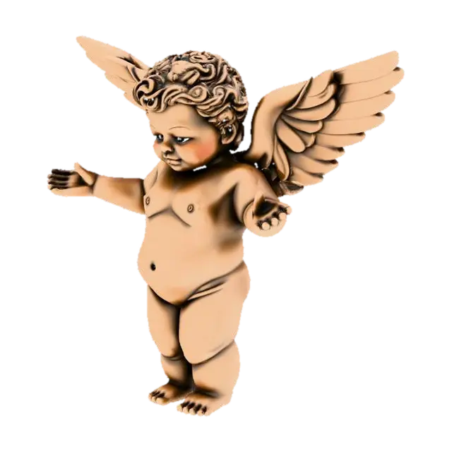 A small, biblically accurate cherub, intricately detailed. It possesses four… 3D model, vytvořený pomocí AI