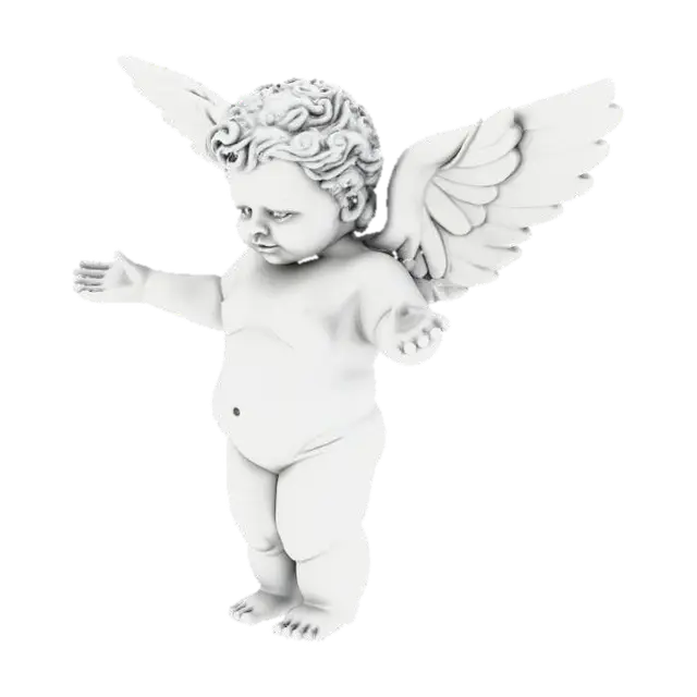 A small, biblically accurate cherub, intricately detailed. It possesses four… 3D model, vytvořený pomocí AI