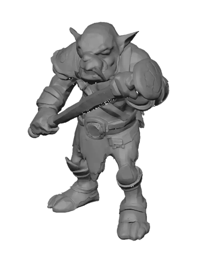 3D model for Орк с деревянной ногой и лазером в глазу, lowpoly