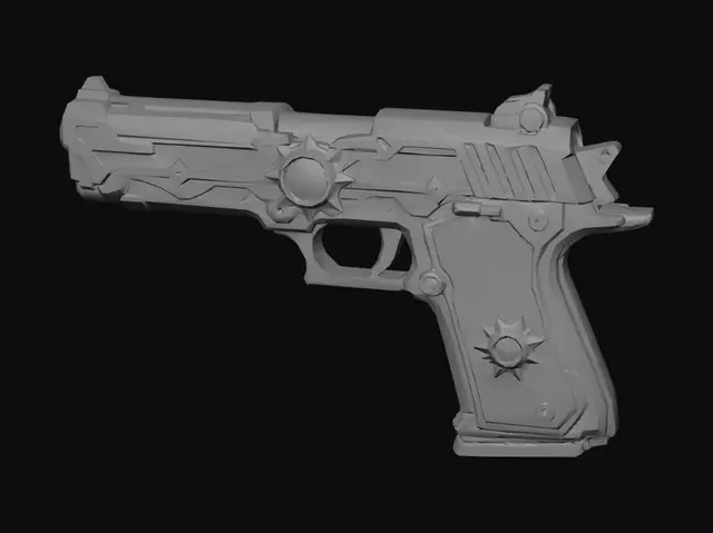 3D model for Starbound Azure Pistol