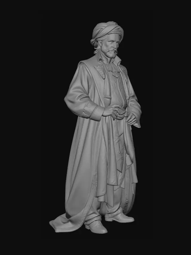 3D model for Turbaned Nobleman in Embroidered Robes