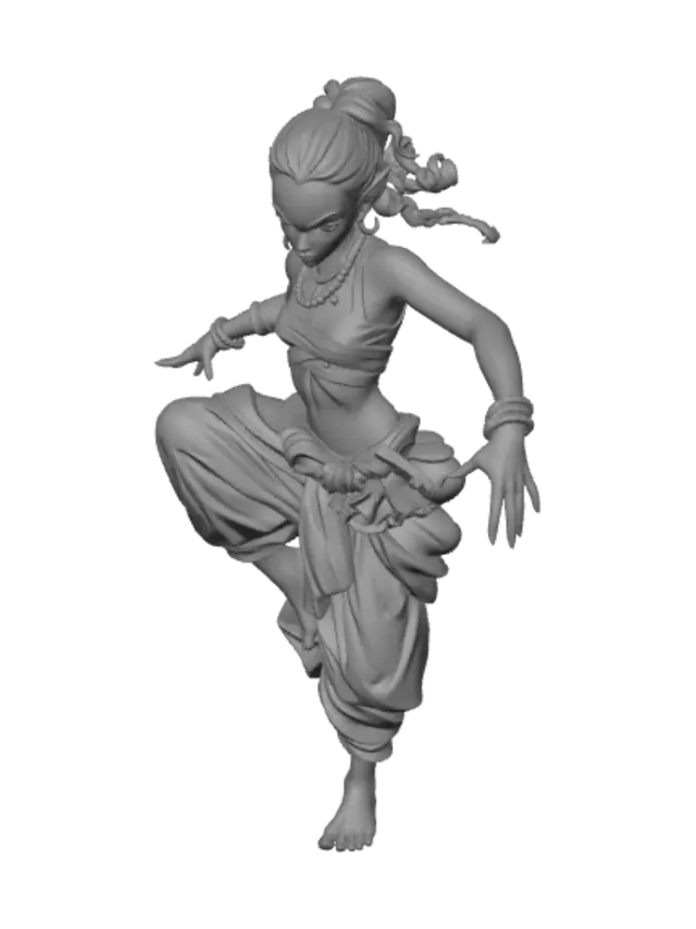 3D model for Tattooed Elf Monk with Crimson Sash