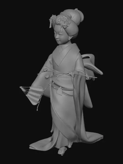 3D model for Maiko in Silk Kimono