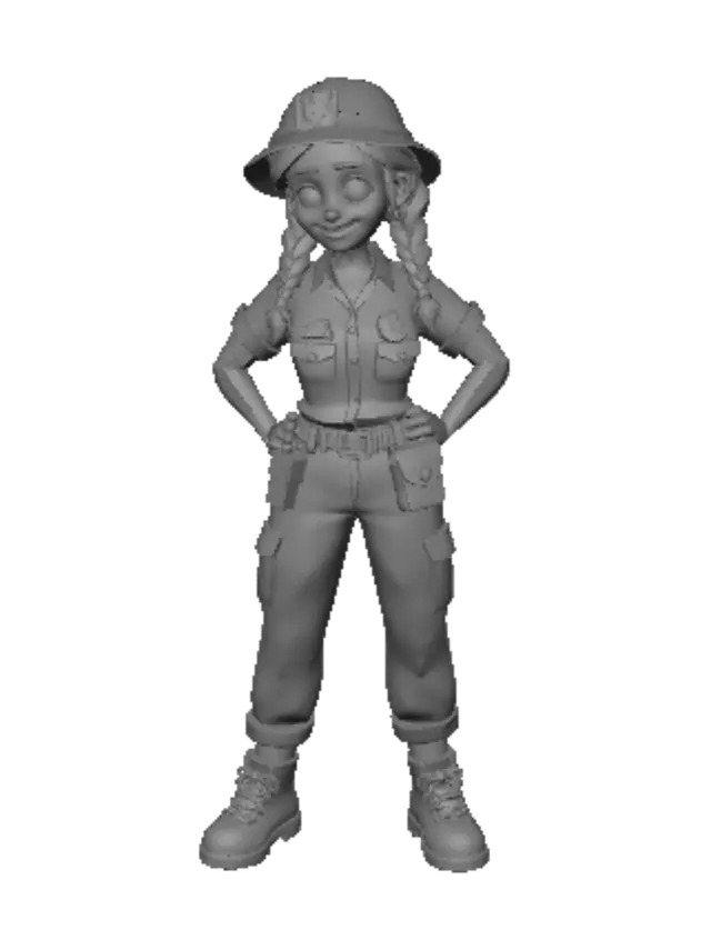 3D model for Zookeeper in Khaki Uniform