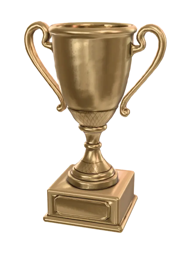 Golden Trophy - Victory 3D model, vytvořený pomocí AI