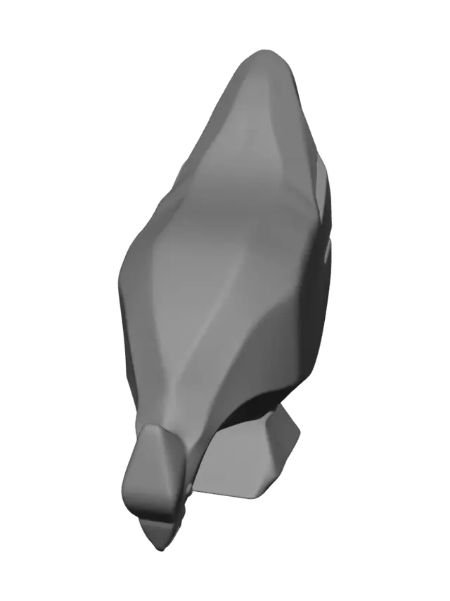 3D model for Sculpted Nude Heel Against a Sky-Blue Background