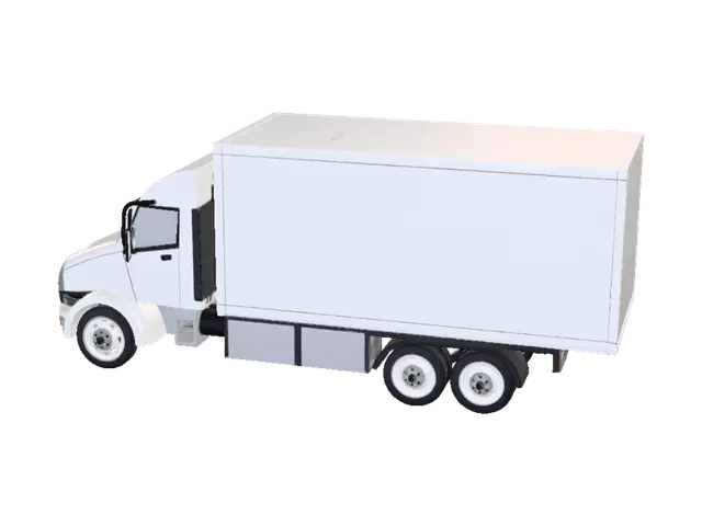 White Box Truck - Delivery 3D model, vytvořený pomocí AI