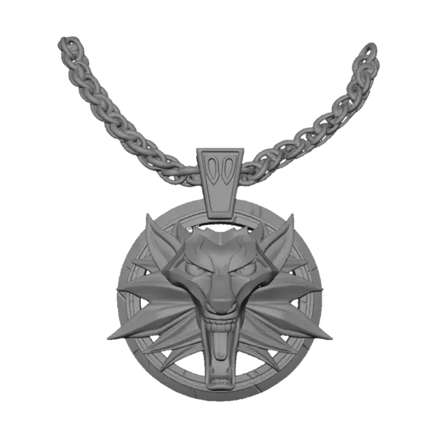3D model for Wolf Head Pendant