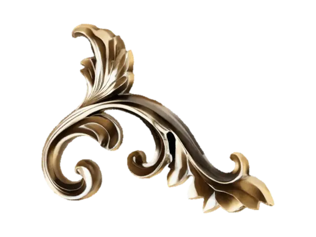 Golden Swirl Ornament, circular 3D model, vytvořený pomocí AI