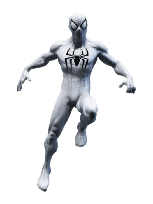 Ghost Spiderman 3D model, vytvořený pomocí AI