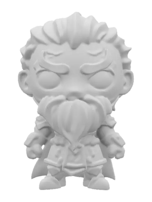 3D model for A White Walker from A Game Of Thrones. Chibi art style. Clearly defined features. Highly stylized. Highly detailed. All walls and features at least 2mm thick. Include bold, recessed features with a depth of at least 2mm. Maintain sharp, clean lines with no unnecessary fine or jagged edges. Design embossed features to rise at least 2mm above the surface. Recess etched details at least 2mm deep for clarity.
