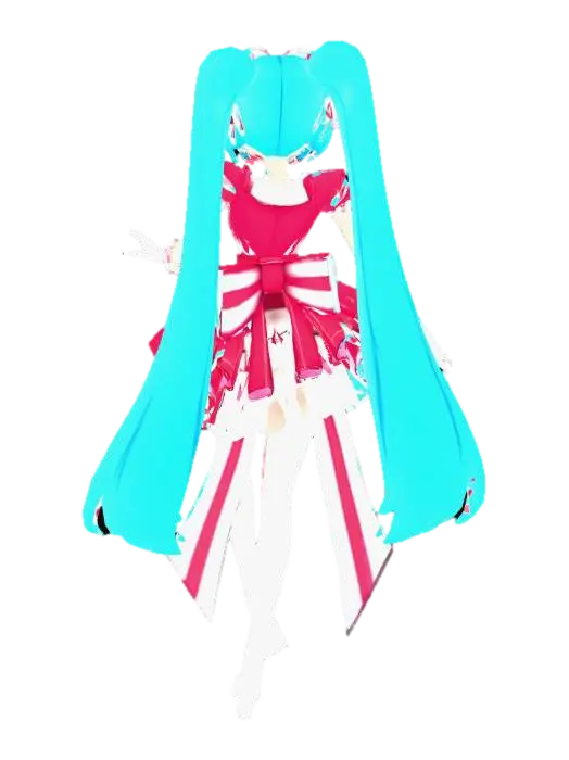 Magical Melody Princess - Hatsunemiku 3D model, vytvořený pomocí AI