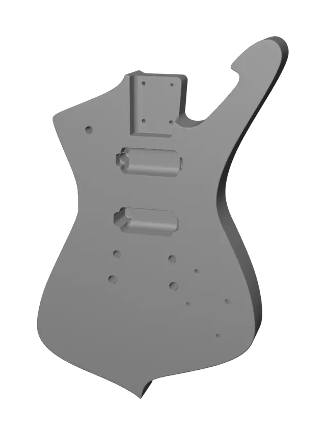 3D model for Raw Wood Electric Guitar Body