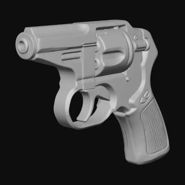 3D model for Compact revolver with green grip