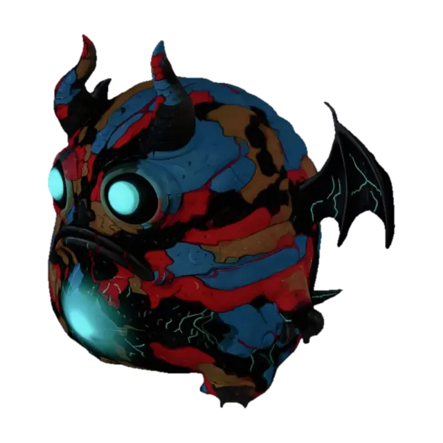 Patchwork Demon Orb - Orbital 3D model, vytvořený pomocí AI