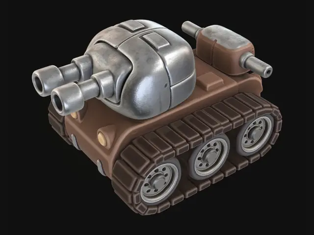 3D model for A 3d cartoon render of a twin barreled tank.