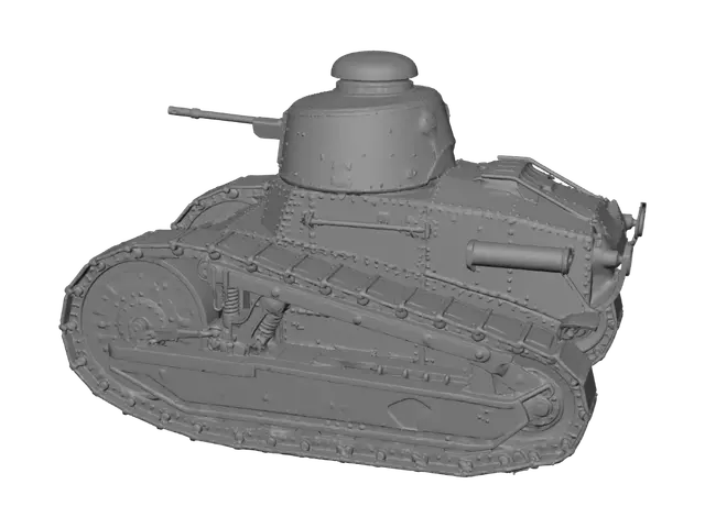 3D model for Rusty Green World War II Tank