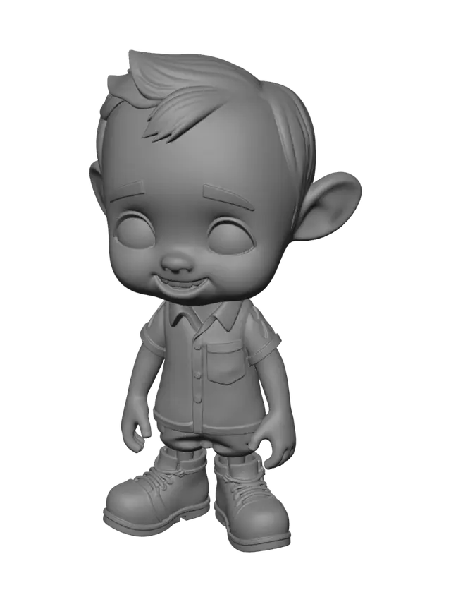 3D model for Make a tiny guy with two legs and one big head