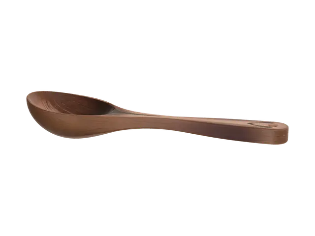 Create a realistic wooden spoon inspired from the game KCD2 for stirring a pot of… - Utensil 3D model, vytvořený pomocí AI