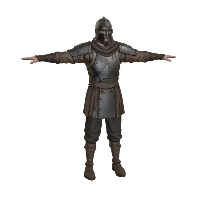 Medieval Knight Character - Tunic 3D model, vytvořený pomocí AI