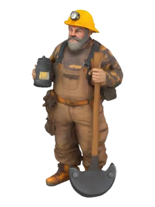 Train miner - Railroad 3D model, vytvořený pomocí AI