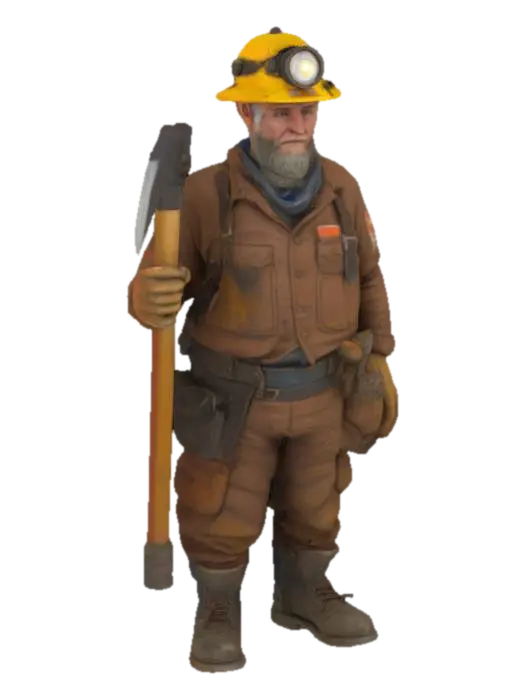 Train miner - Railroad 3D model, vytvořený pomocí AI