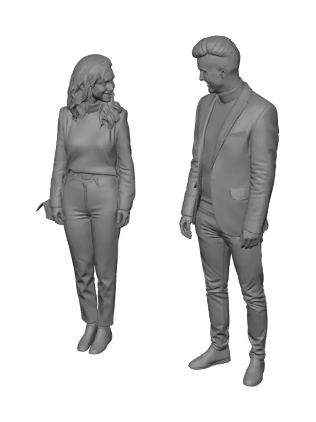 3D model for Autumn Stroll on a Parisian Street