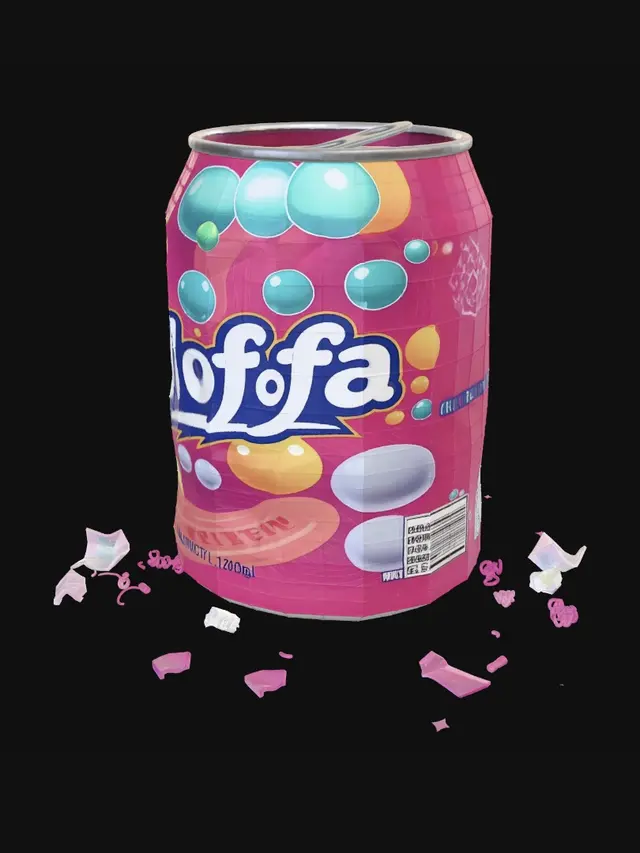 3D model for Crushed Soda Can in Wireframe