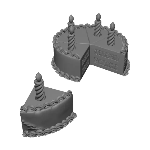 3D model for Five-Candle Red and Blue Birthday Cake