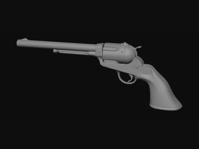 3D model for Brass-Frame Long-Barrel Revolver