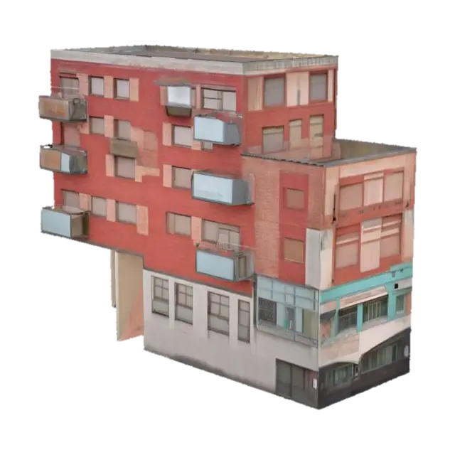 Building house - Buildings 3D model, vytvořený pomocí AI