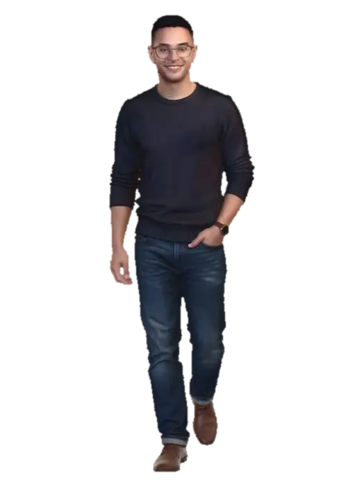 Casual Studio Portrait - Greeting 3D model, vytvořený pomocí AI