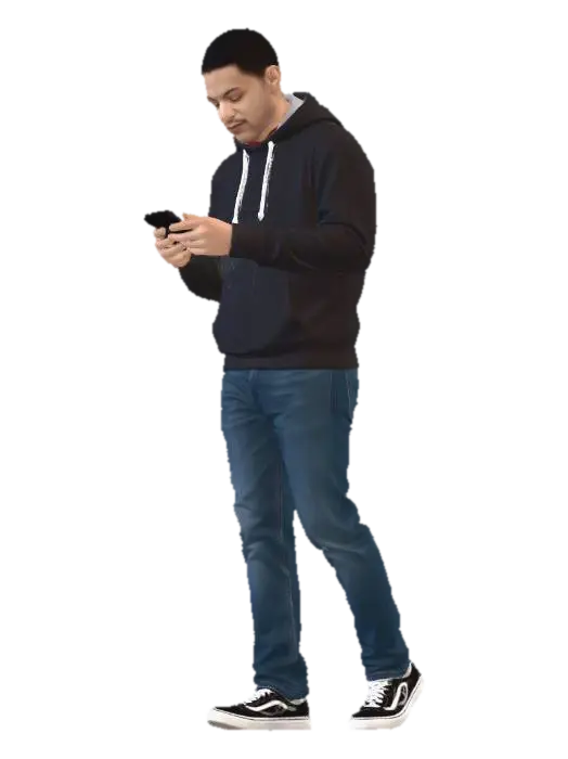 Texting While Walking - Walk 3D model, vytvořený pomocí AI