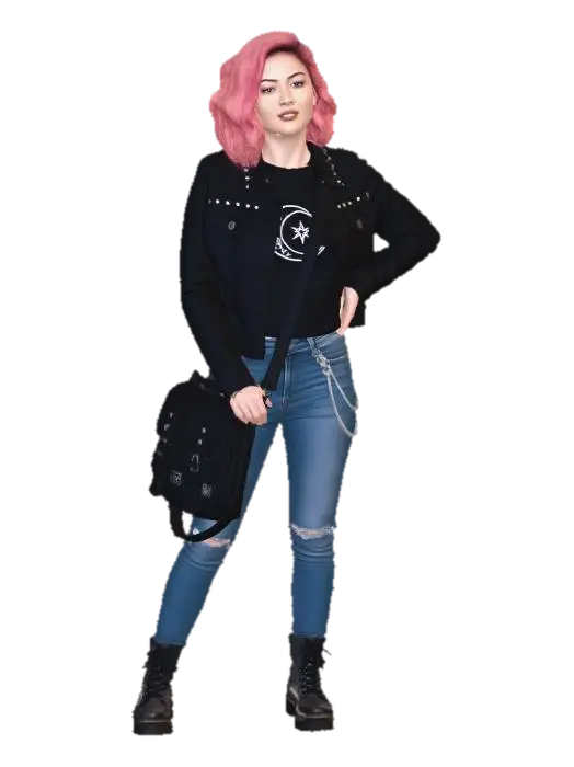 Urban Rebel with Pink Hair - Alternative 3D model, vytvořený pomocí AI