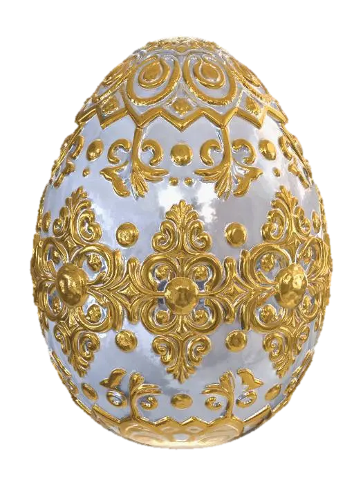 Golden Filigree Egg, #EasterEgg2026# - Hatchling 3D model, vytvořený pomocí AI