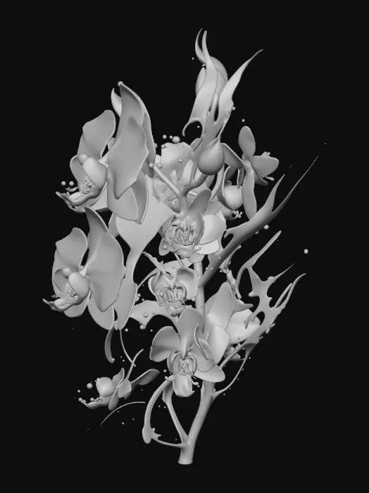 3D model for Ink Orchid Bloom