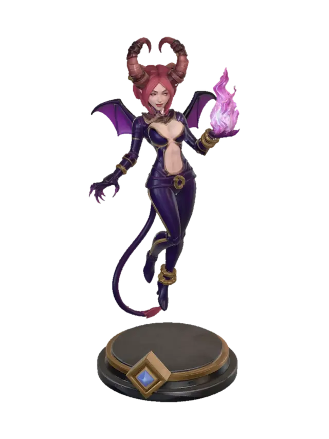 Flamebound Succubus 3D model, vytvořený pomocí AI