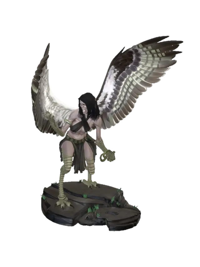 Harpy Warlord - Beak 3D model, vytvořený pomocí AI