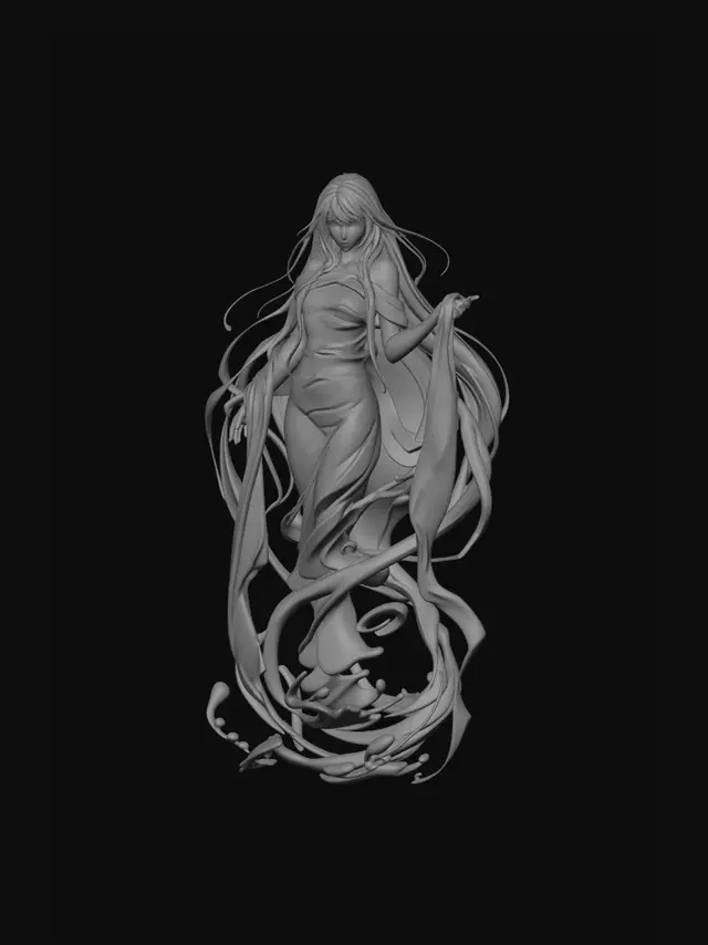 3D model for Azure Tide Goddess