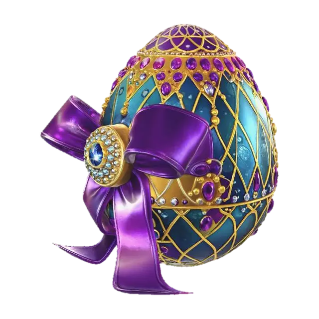 3D model for Ornate Jewel-Encrusted Easter Egg with Purple Ribbon, #EasterEgg2026#