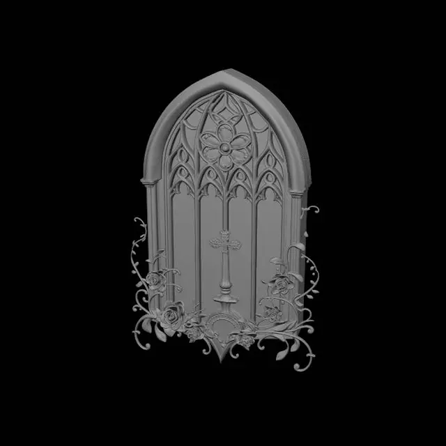 3D model for Cross in a Gothic Rose Window
